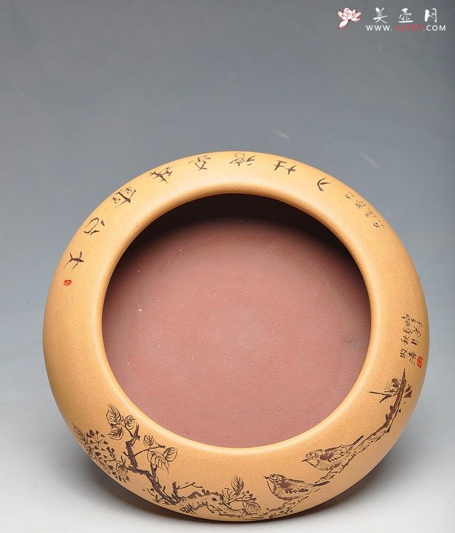 紫砂壶图片：文房雅玩 清雅老味 笔洗 - 宜兴紫砂壶网