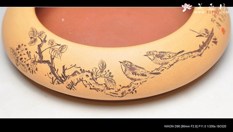 紫砂壶图片：文房雅玩 清雅老味 笔洗 - 宜兴紫砂壶网