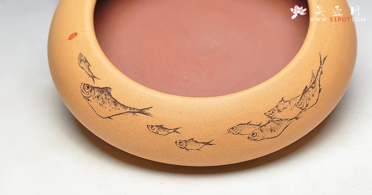 紫砂壶图片：文房雅玩 清雅老味 笔洗 - 宜兴紫砂壶网