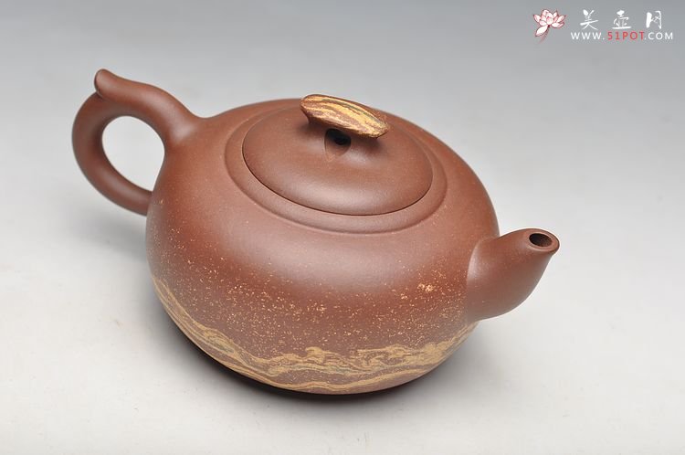 紫砂壶图片：双色通透绞泥 圆润可人 小桥流水 - 宜兴紫砂壶网