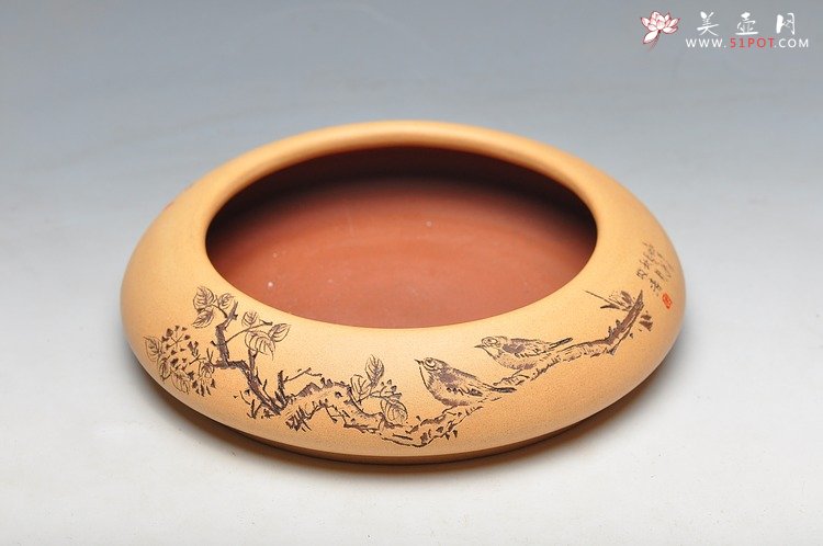 紫砂壶图片：文房雅玩 清雅老味 笔洗 - 宜兴紫砂壶网