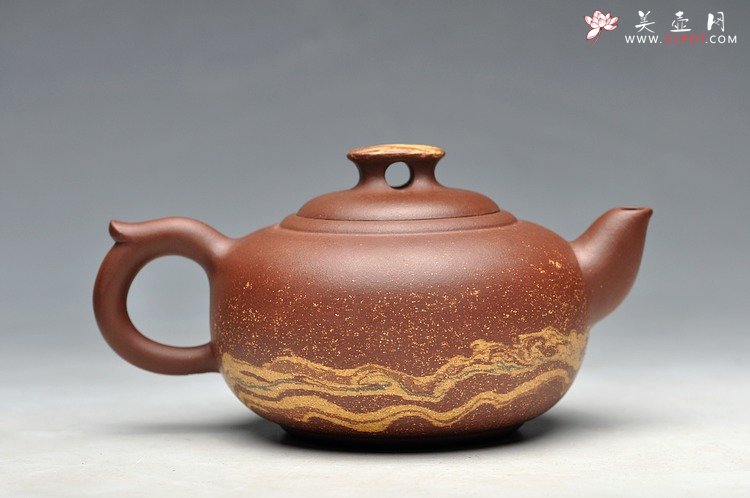 紫砂壶图片：双色通透绞泥 圆润可人 小桥流水 - 宜兴紫砂壶网