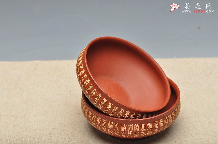 紫砂壶图片：品茗杯套组  泥绘精品 朱泥 - 宜兴紫砂壶网