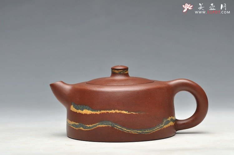 紫砂壶图片：敦厚可人 实用精品 小天际 优质老拼紫 双色绞泥 - 宜兴紫砂壶网