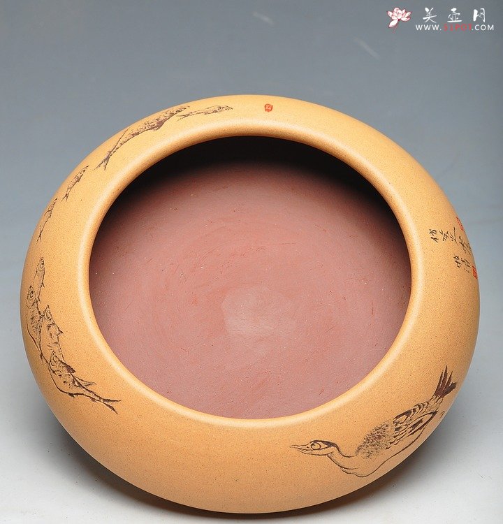 紫砂壶图片：文房雅玩 清雅老味 笔洗 - 宜兴紫砂壶网