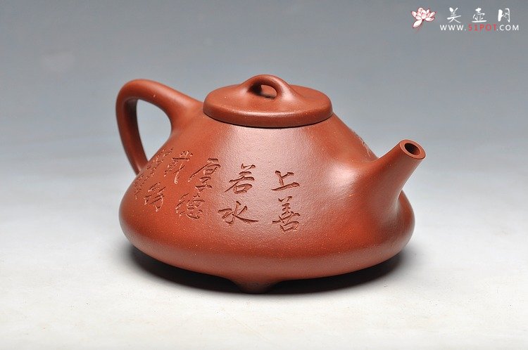 紫砂壶图片：骨肉均挺  塑龙 全手子冶石瓢 - 宜兴紫砂壶网