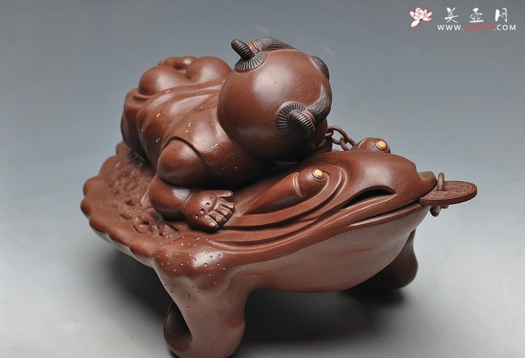 紫砂壶图片：精品重器 刘海戏金蟾 - 宜兴紫砂壶网