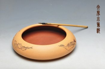 紫砂壶图片：文房雅玩 清雅老味 笔洗 - 宜兴紫砂壶网