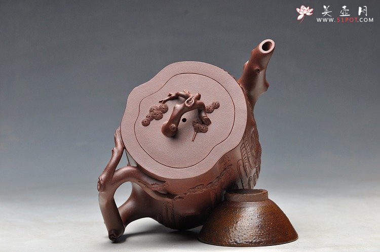 紫砂壶图片：挺拔高俊 古雅拙朴 全手精品青松套组2 - 宜兴紫砂壶网