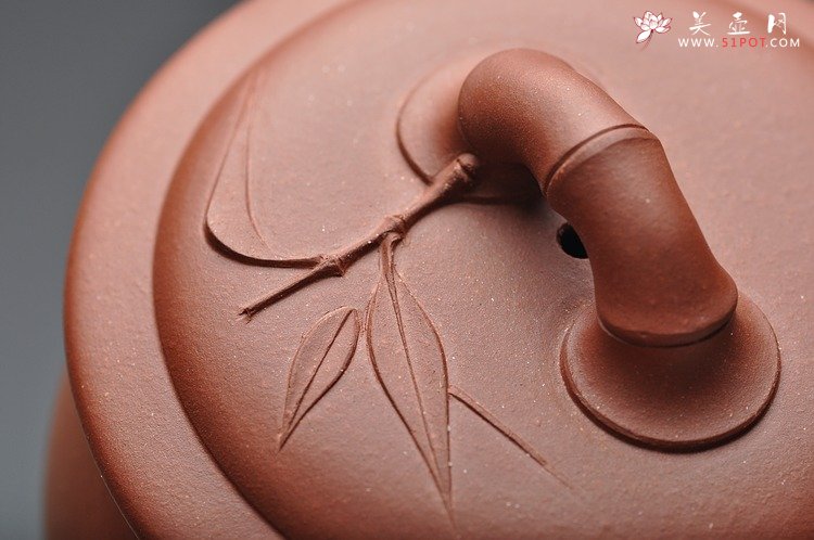 紫砂壶图片：精品竹节盖杯 好料，好工，好竹叶 - 宜兴紫砂壶网