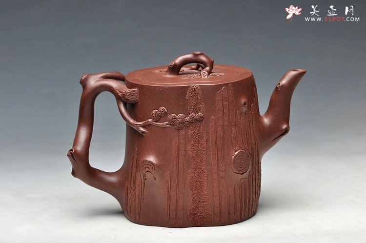 紫砂壶图片：挺拔高俊 古雅拙朴 全手精品青松套组2 - 宜兴紫砂壶网