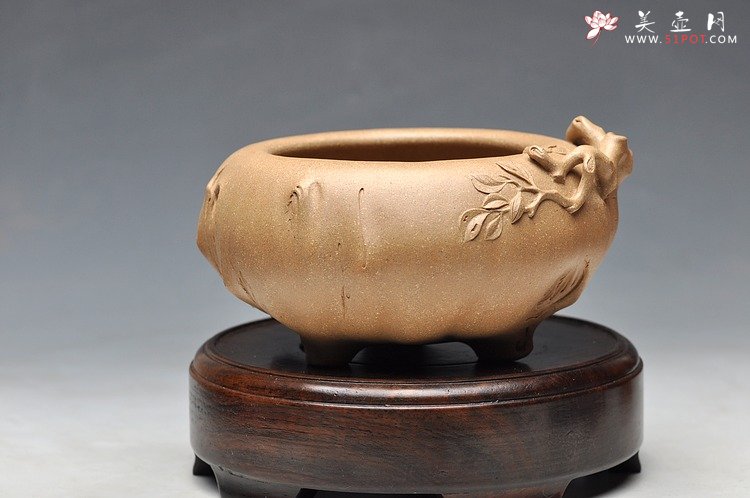 紫砂壶图片：全手文房水洗 香炉 雅趣十足 优质本绿 - 宜兴紫砂壶网