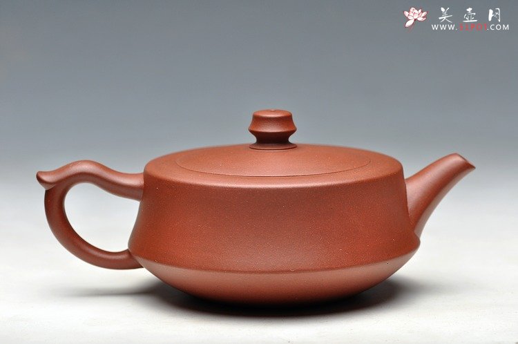 紫砂壶图片：口盖大 适合绿茶 优质青水泥 柱础 - 宜兴紫砂壶网