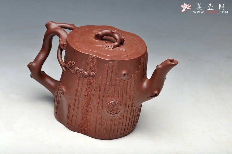 紫砂壶图片：挺拔高俊 古雅拙朴 全手精品青松套组2 - 宜兴紫砂壶网