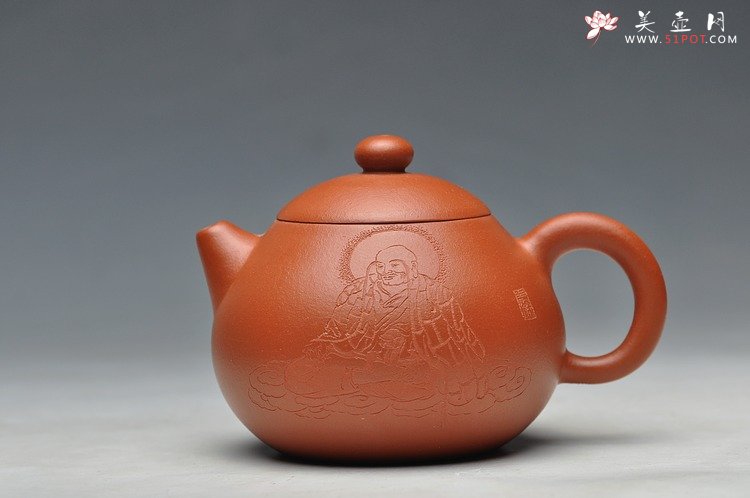 紫砂壶图片：云水禅心之红泥文旦  - 宜兴紫砂壶网