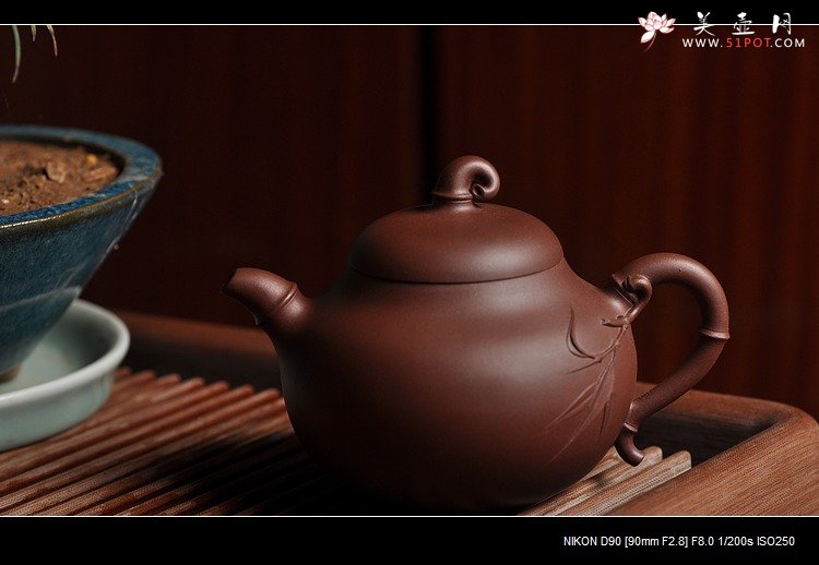 紫砂壶图片：原创作品  吉竹 灵巧清韵 线条流畅 - 宜兴紫砂壶网