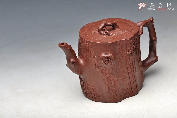 紫砂壶图片：挺拔高俊 古雅拙朴 全手精品青松套组2 - 宜兴紫砂壶网