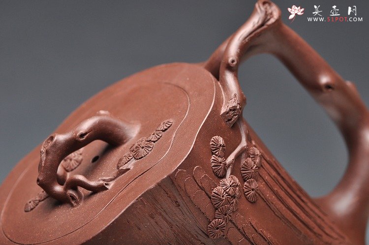 紫砂壶图片：挺拔高俊 古雅拙朴 全手精品青松套组2 - 宜兴紫砂壶网