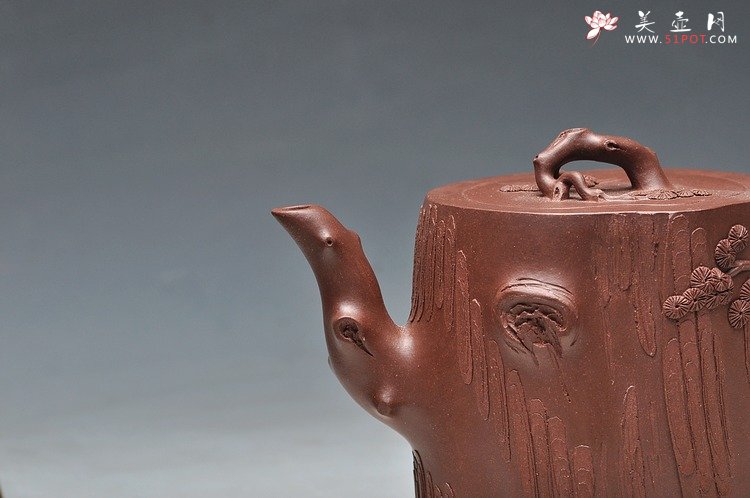 紫砂壶图片：挺拔高俊 古雅拙朴 全手精品青松套组2 - 宜兴紫砂壶网