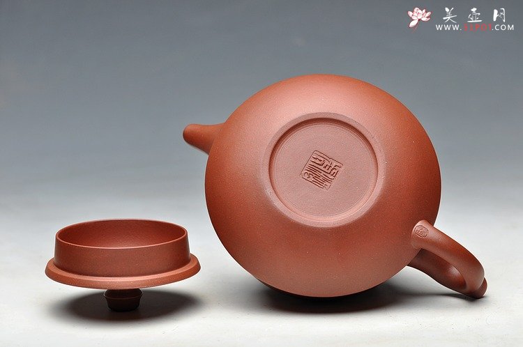 紫砂壶图片：口盖大 适合绿茶 优质青水泥 柱础 - 宜兴紫砂壶网