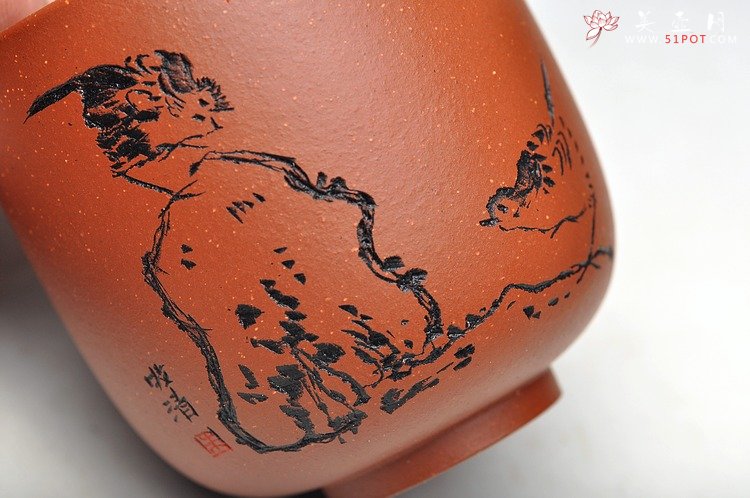 紫砂壶图片：八大风格之 高温小红泥圆亭杯 降坡泥斗笠杯 - 宜兴紫砂壶网