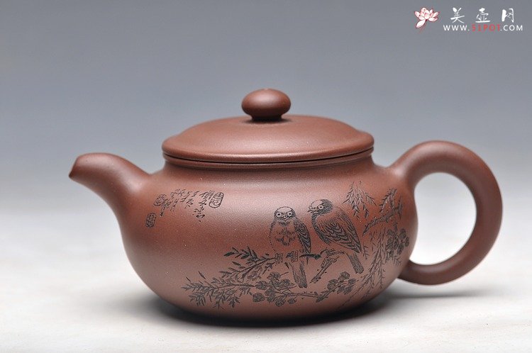 紫砂壶图片：岁月静好 白头偕老 精品老紫泥清水泥降坡泥一套小仿古 - 宜兴紫砂壶网