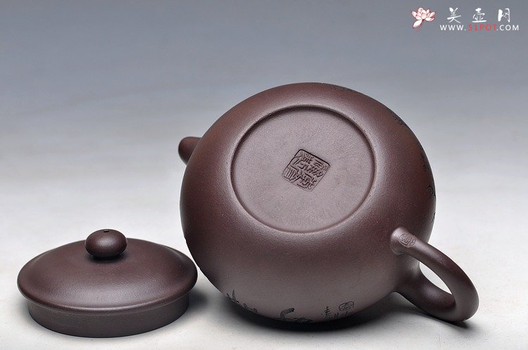 紫砂壶图片：岁月静好 白头偕老 精品老紫泥清水泥降坡泥一套小仿古 - 宜兴紫砂壶网