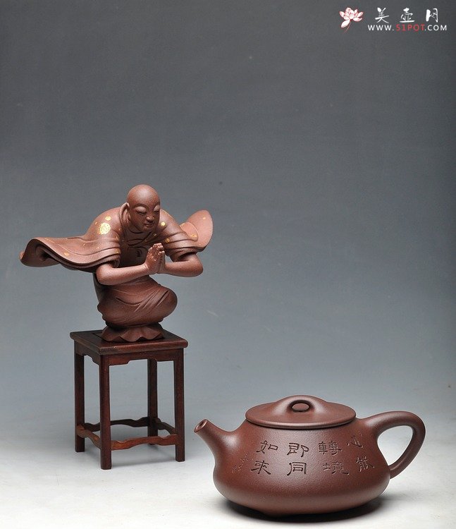 紫砂壶图片：墨生装饰 全手中石瓢 许国卫代表器形 - 宜兴紫砂壶网