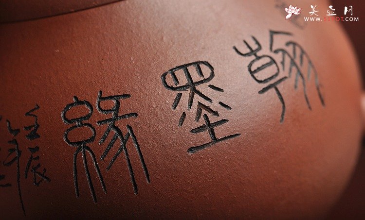 紫砂壶图片：清新可爱 香兰馥郁 茄段 一捺底 - 宜兴紫砂壶网