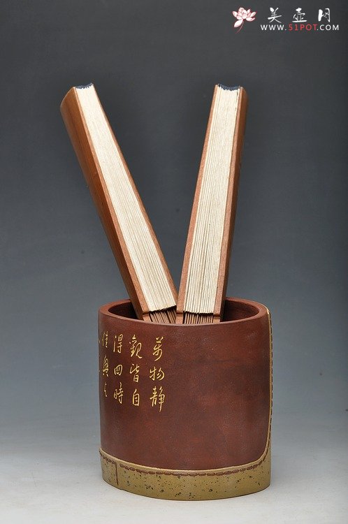 紫砂壶图片：听刚玩砂 全手工椭圆笔筒 蛮有味道滴~ - 宜兴紫砂壶网