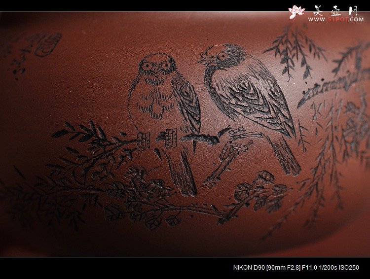 紫砂壶图片：岁月静好 白头偕老 精品老紫泥清水泥降坡泥一套小仿古 - 宜兴紫砂壶网