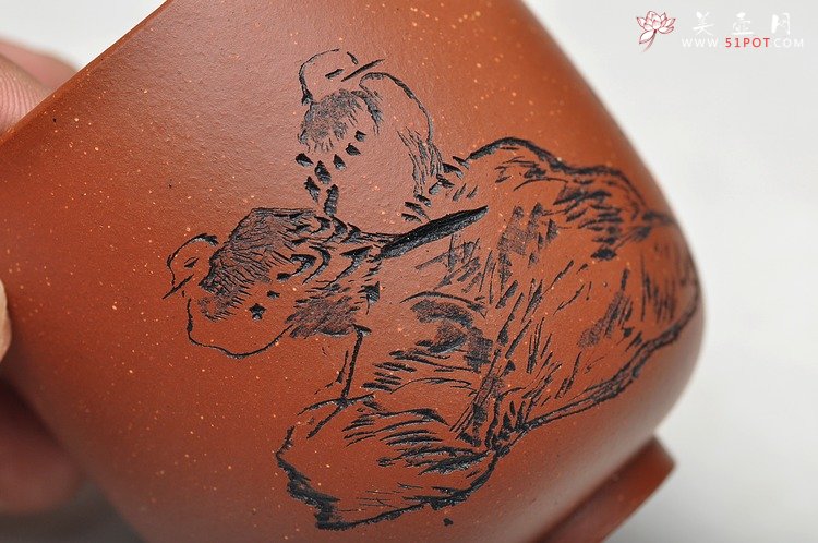 紫砂壶图片：八大风格之 高温小红泥圆亭杯 降坡泥斗笠杯 - 宜兴紫砂壶网