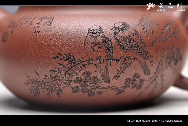 紫砂壶图片：岁月静好 白头偕老 精品老紫泥清水泥降坡泥一套小仿古 - 宜兴紫砂壶网