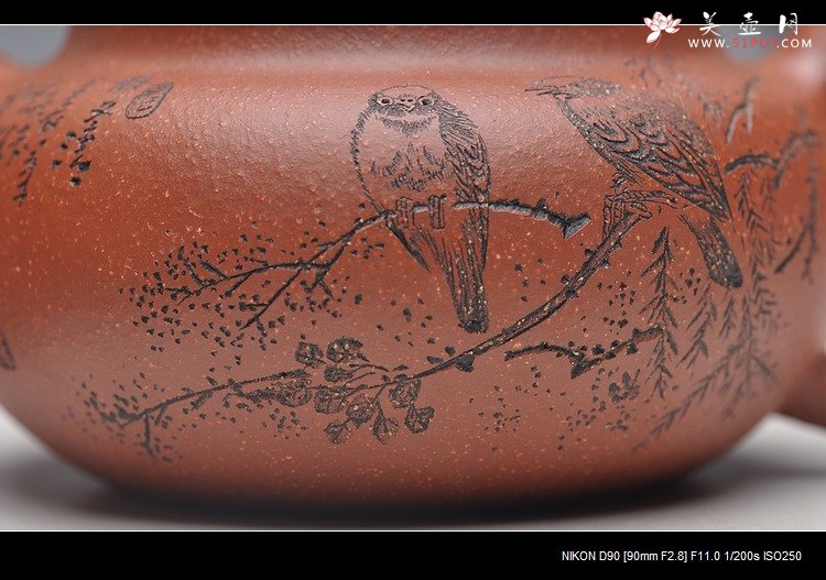 紫砂壶图片：岁月静好 白头偕老 精品老紫泥清水泥降坡泥一套小仿古 - 宜兴紫砂壶网