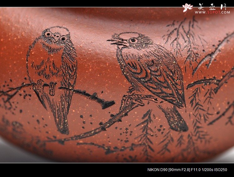 紫砂壶图片：岁月静好 白头偕老 精品老紫泥清水泥降坡泥一套小仿古 - 宜兴紫砂壶网