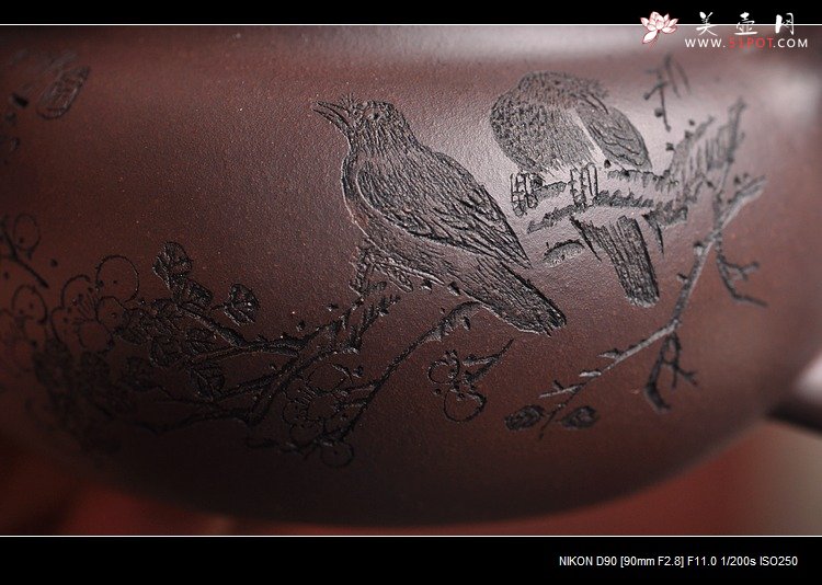 紫砂壶图片：岁月静好 白头偕老 精品老紫泥清水泥降坡泥一套小仿古 - 宜兴紫砂壶网