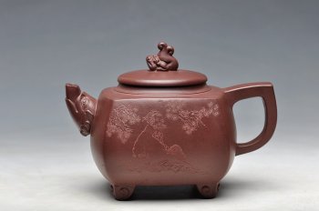 紫砂壶图片：闲然别致 生动可爱 鱼龙壶 - 宜兴紫砂壶网