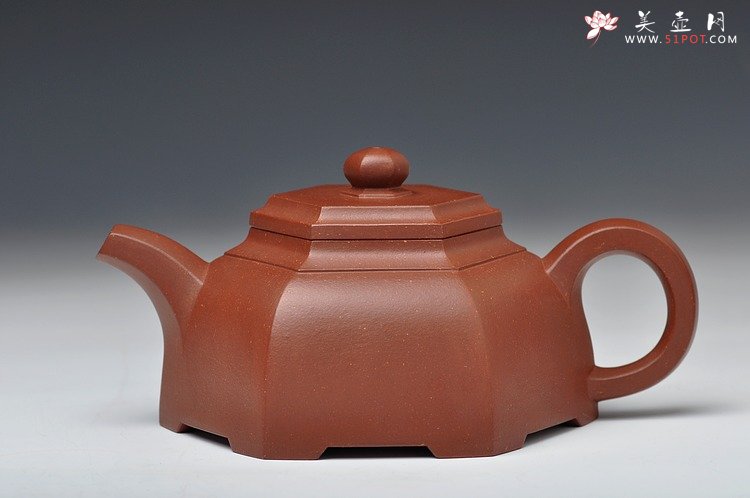 紫砂壶图片：古雅上流  许学军全手新品 顺六方 线条刚劲 - 宜兴紫砂壶网