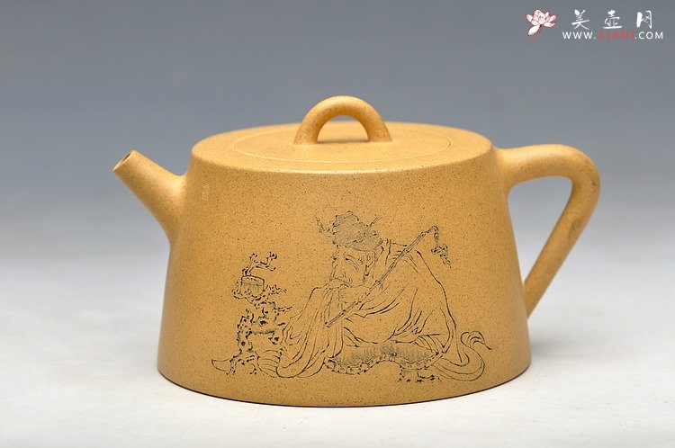 紫砂壶图片：国助和石装饰 摹古 老味 全手芝亭井栏 - 宜兴紫砂壶网