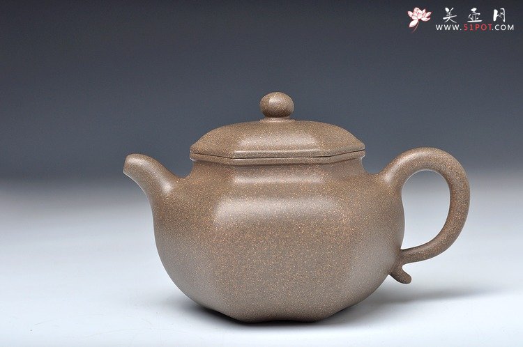 紫砂壶图片：优质青段 全手六角莲子 筋囊佳作 素雅清韵 - 宜兴紫砂壶网