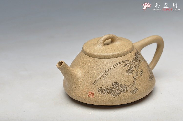 紫砂壶图片：素雅文气 全手子冶石瓢 谭华斌装饰 - 宜兴紫砂壶网