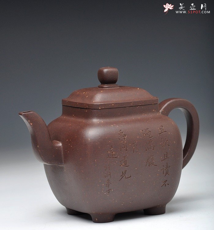 紫砂壶图片：浑厚高俊 风骨丰雅 全手镶接成型  鸣远四方 - 宜兴紫砂壶网