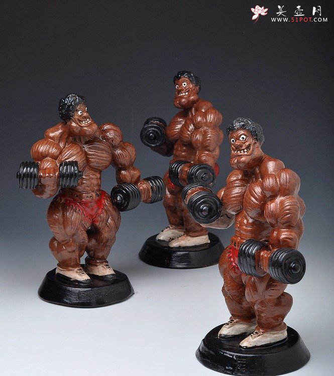 紫砂壶图片：肌肉男 早期为苏州劲与美定做 动感 - 宜兴紫砂壶网