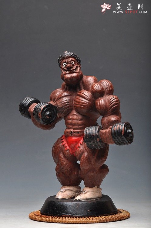 紫砂壶图片：肌肉男 早期为苏州劲与美定做 动感 - 宜兴紫砂壶网