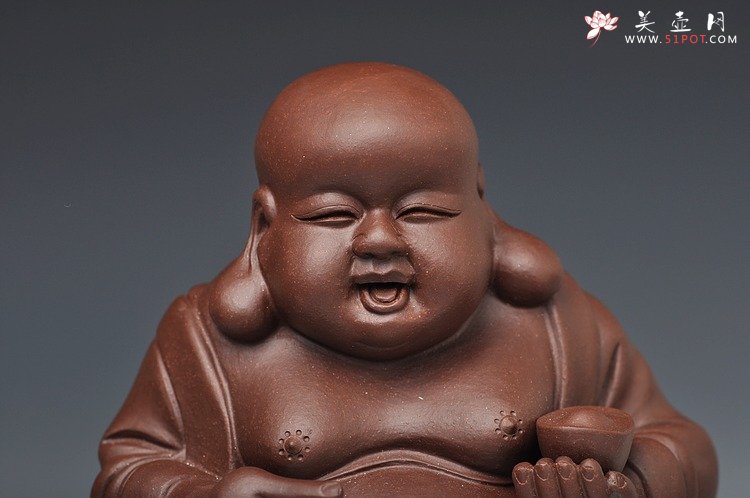 紫砂壶图片：元宝佛 送财平安 形象生动 - 宜兴紫砂壶网