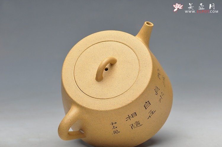 紫砂壶图片：国助和石装饰 摹古 老味 全手芝亭井栏 - 宜兴紫砂壶网