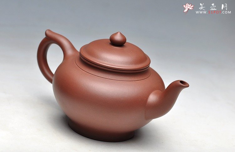 紫砂壶图片：泥色优雅 经典传承 顾派风格 紫泥全手笑樱 - 宜兴紫砂壶网