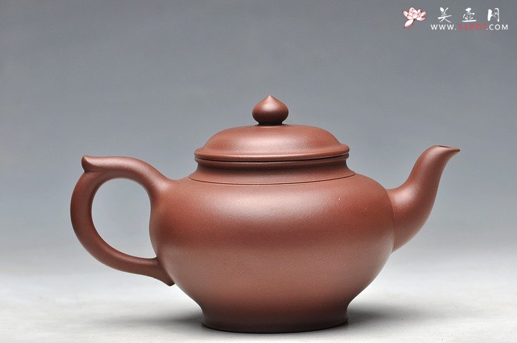 紫砂壶图片：泥色优雅 经典传承 顾派风格 紫泥全手笑樱 - 宜兴紫砂壶网