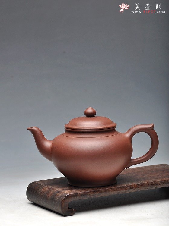 紫砂壶图片：泥色优雅 经典传承 顾派风格 紫泥全手笑樱 - 宜兴紫砂壶网