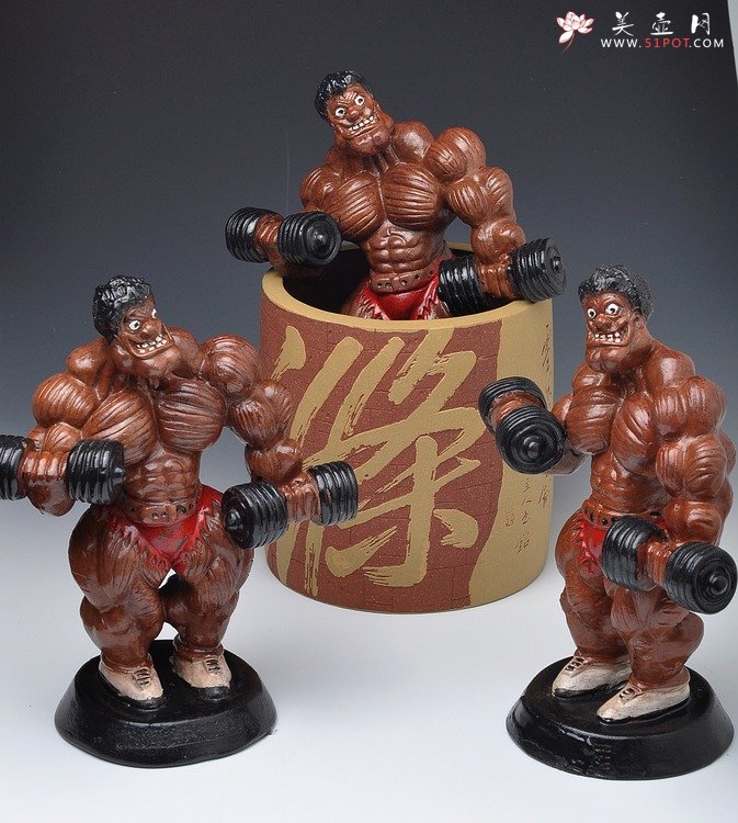 紫砂壶图片：肌肉男 早期为苏州劲与美定做 动感 - 宜兴紫砂壶网